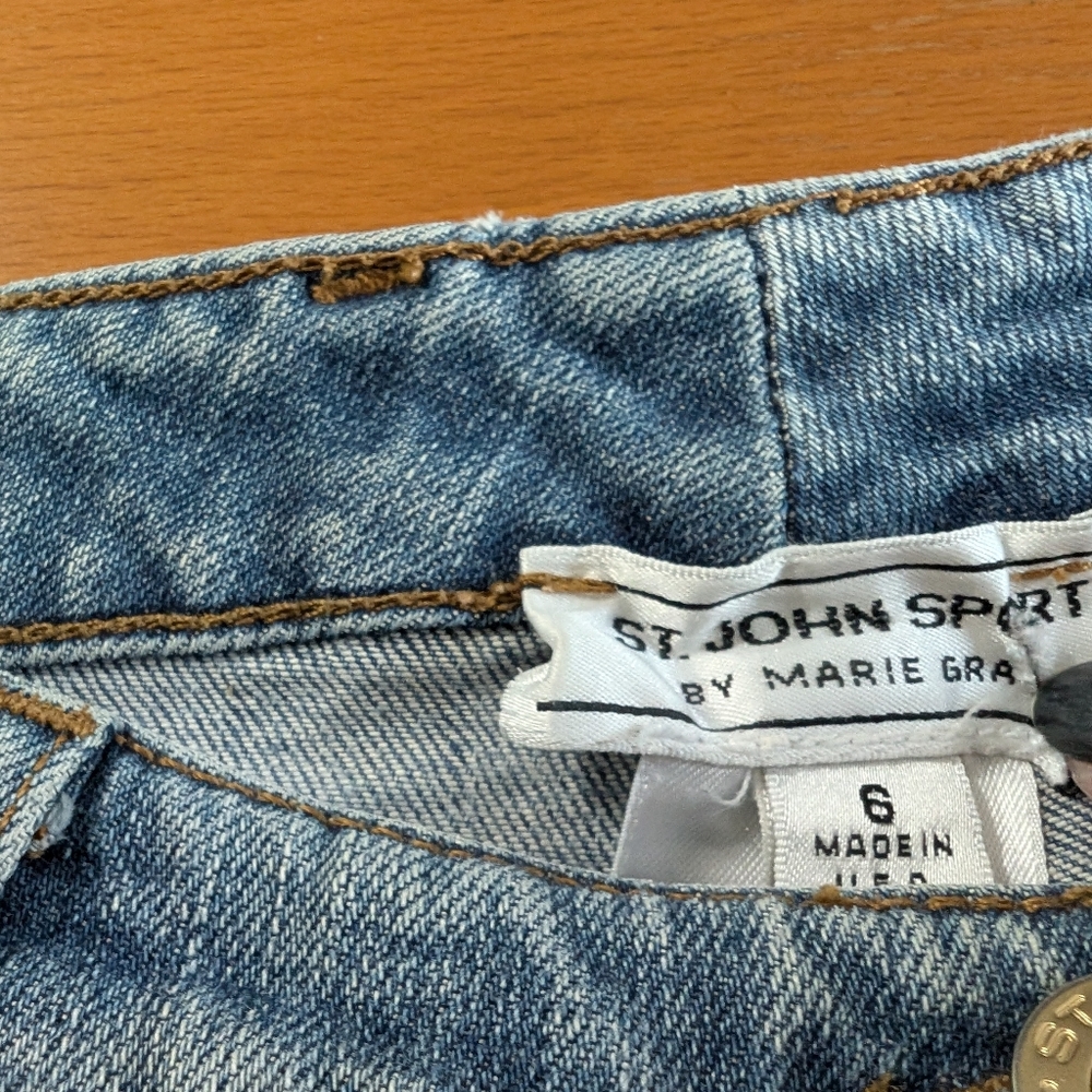 ST JOHN Vintage Sport Capri Denim Jeans Size 8 - Picture 11 of 12